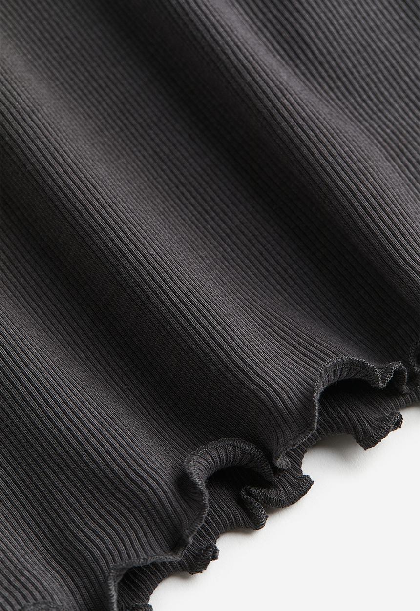 H&M - Ribbed jersey top - grey