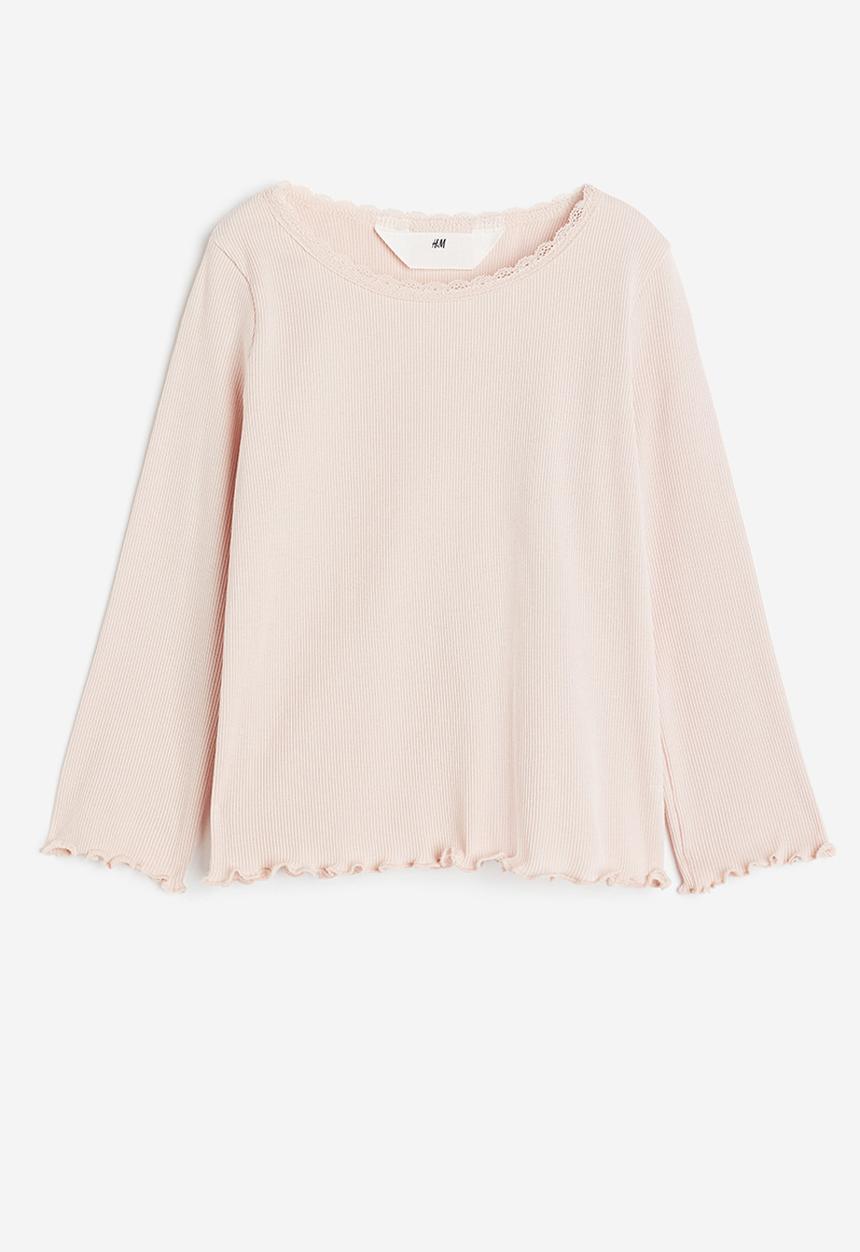 H&M - Ribbed jersey top - pink