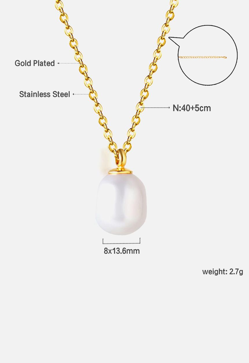 Zoe on Trend - Pearl drop pendant necklace - gold