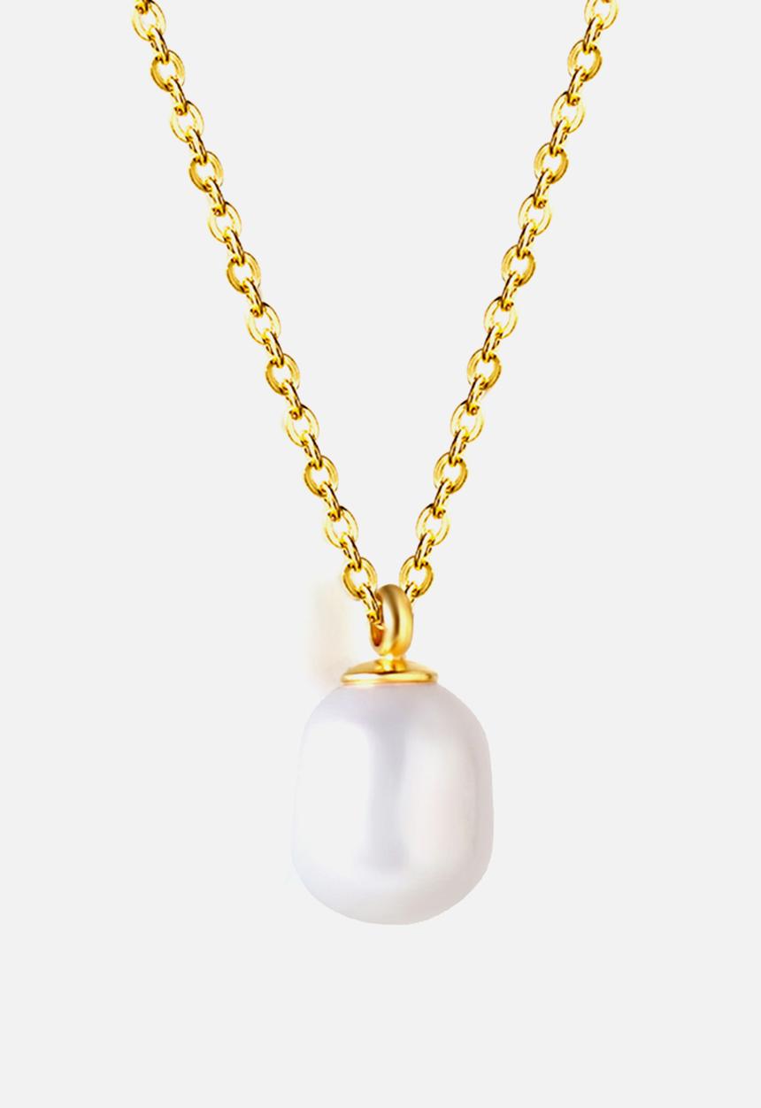 Zoe on Trend - Pearl drop pendant necklace - gold