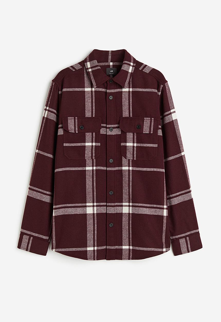 H&M - Overshirt - dark red checked