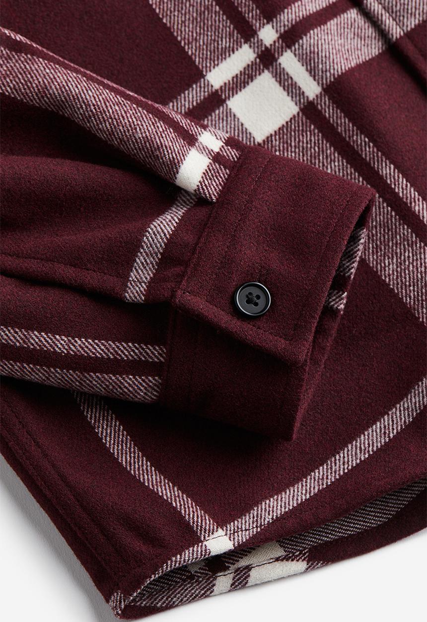 H&M - Overshirt - dark red checked
