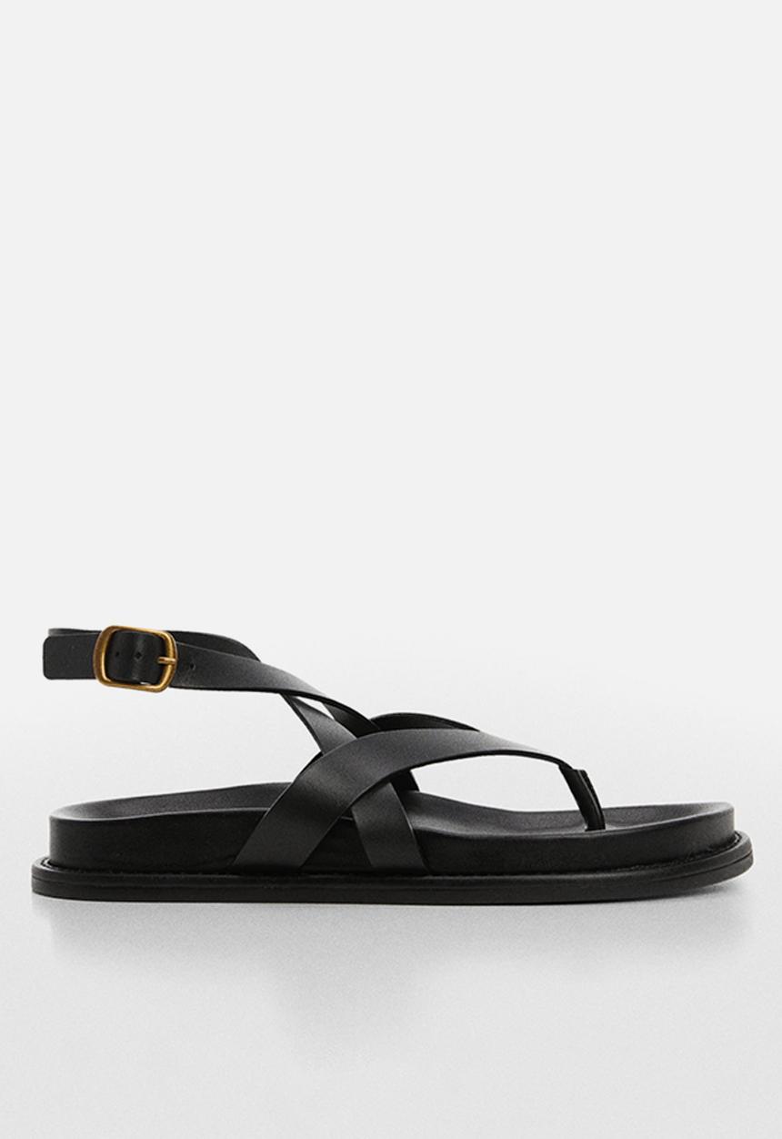 MANGO - Utila strappy sandal - black
