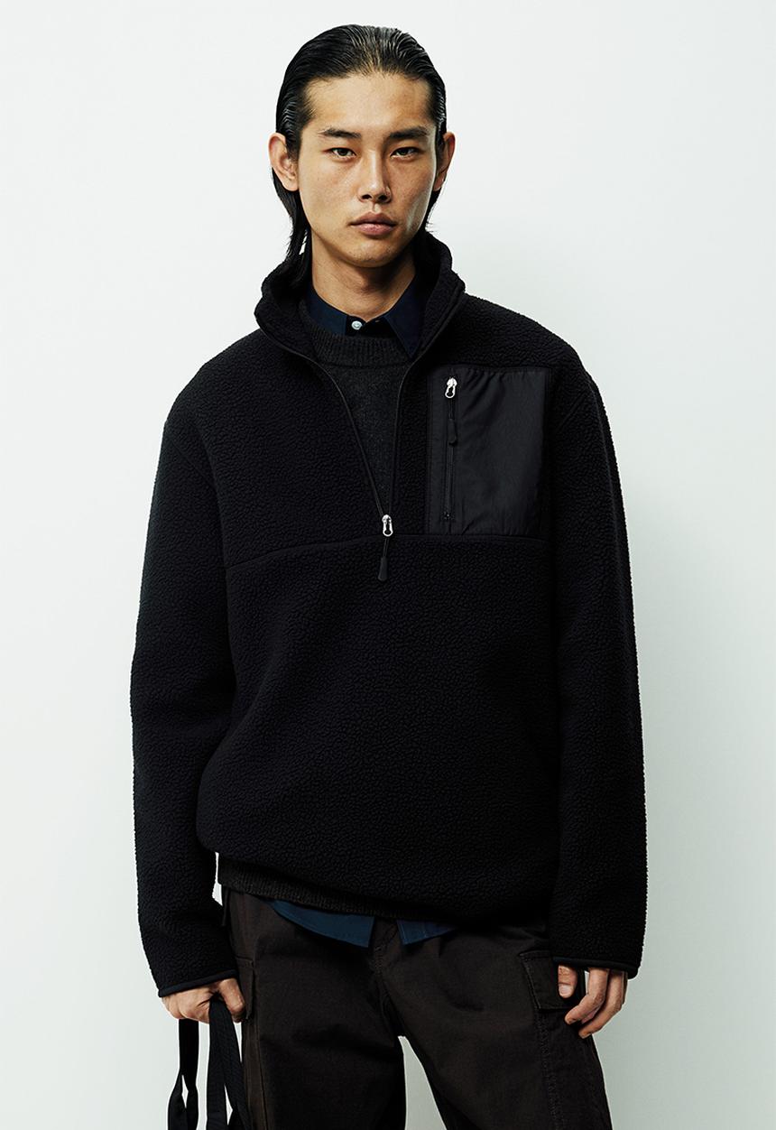 H&M - Thermolite® regular fit teddy top - black