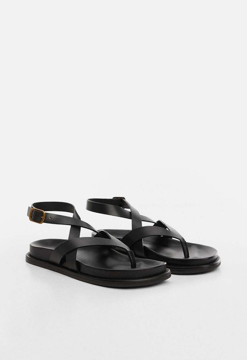 MANGO - Utila strappy sandal - black