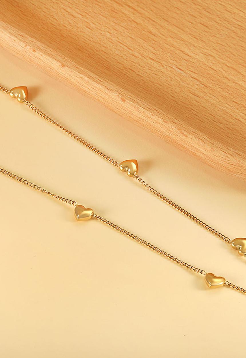 Zoe on Trend - Integrated heart necklace - gold