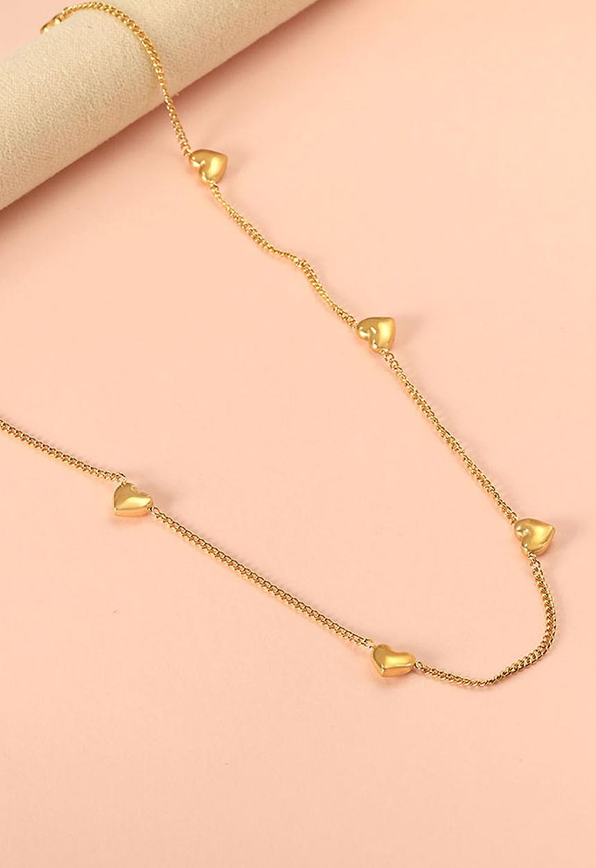 Zoe on Trend - Integrated heart necklace - gold