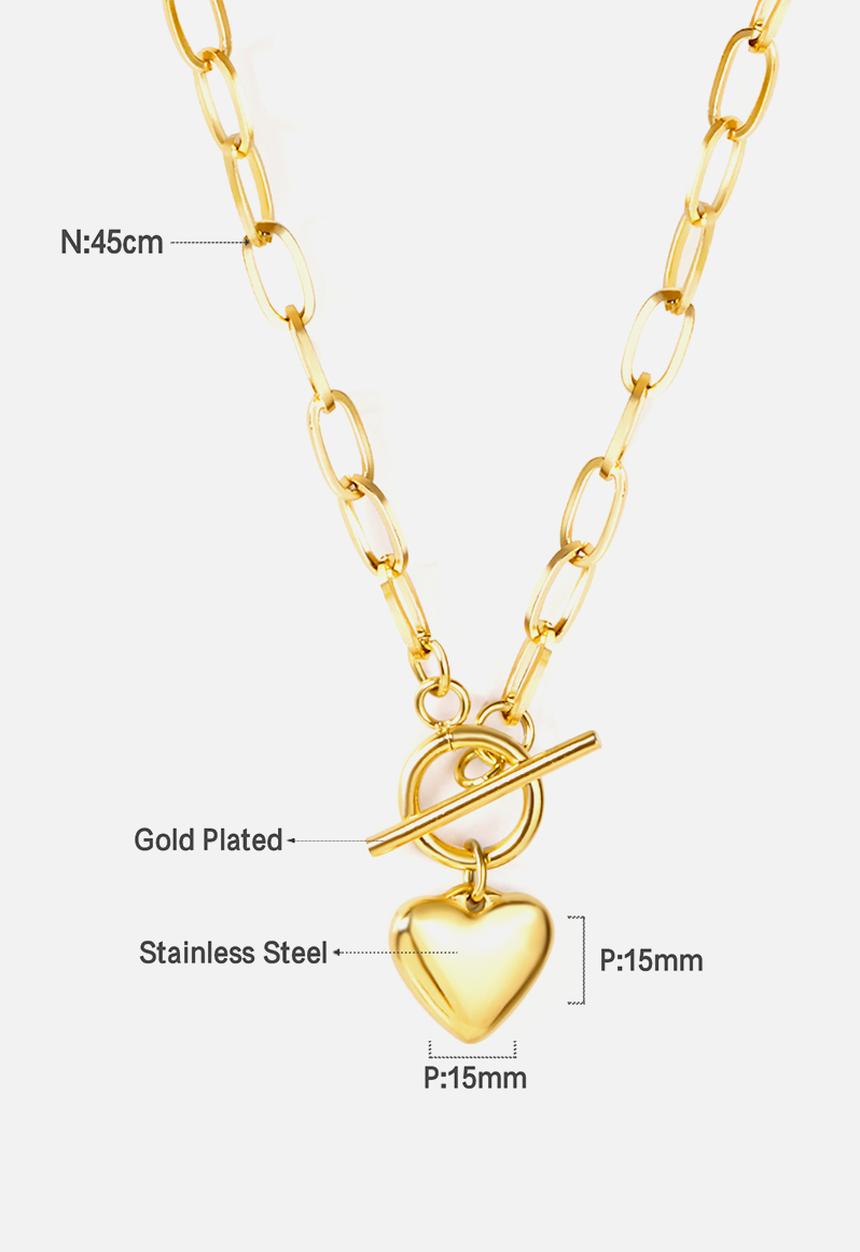 Zoe on Trend - Heart fob necklace - gold