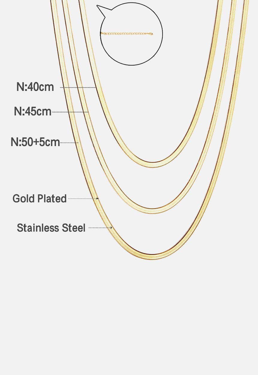 Zoe on Trend - Triple strand snake necklace  - gold