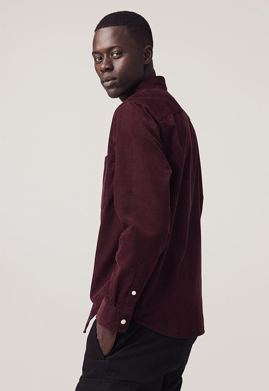 H&M - Regular fit corduroy shirt - burgundy