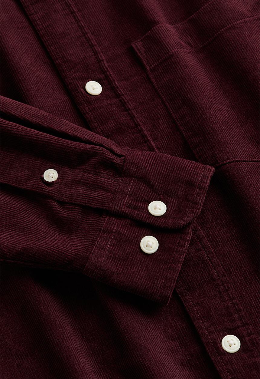 H&M - Regular fit corduroy shirt - burgundy