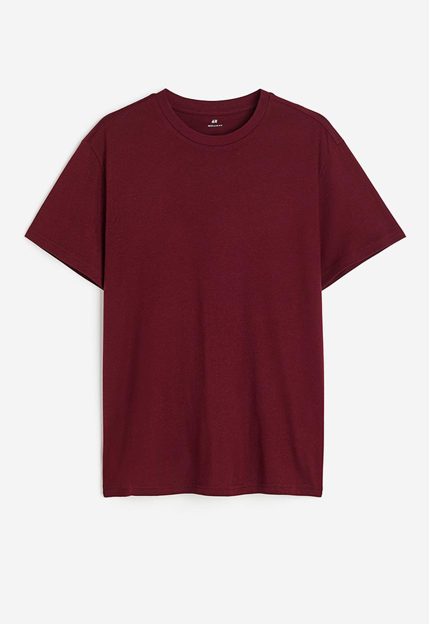 H&M - Regular fit t-shirt - burgundy