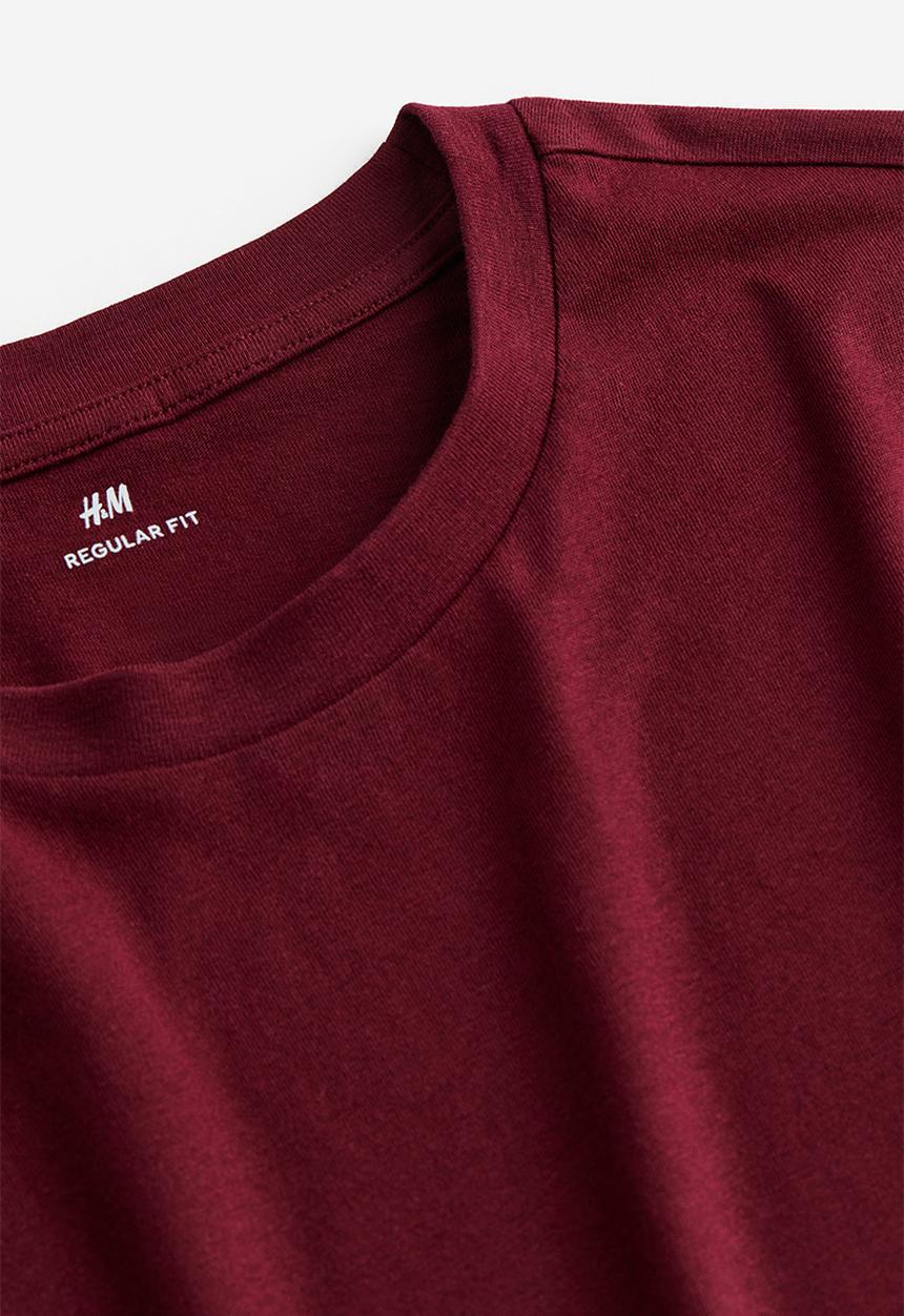 H&M - Regular fit t-shirt - burgundy