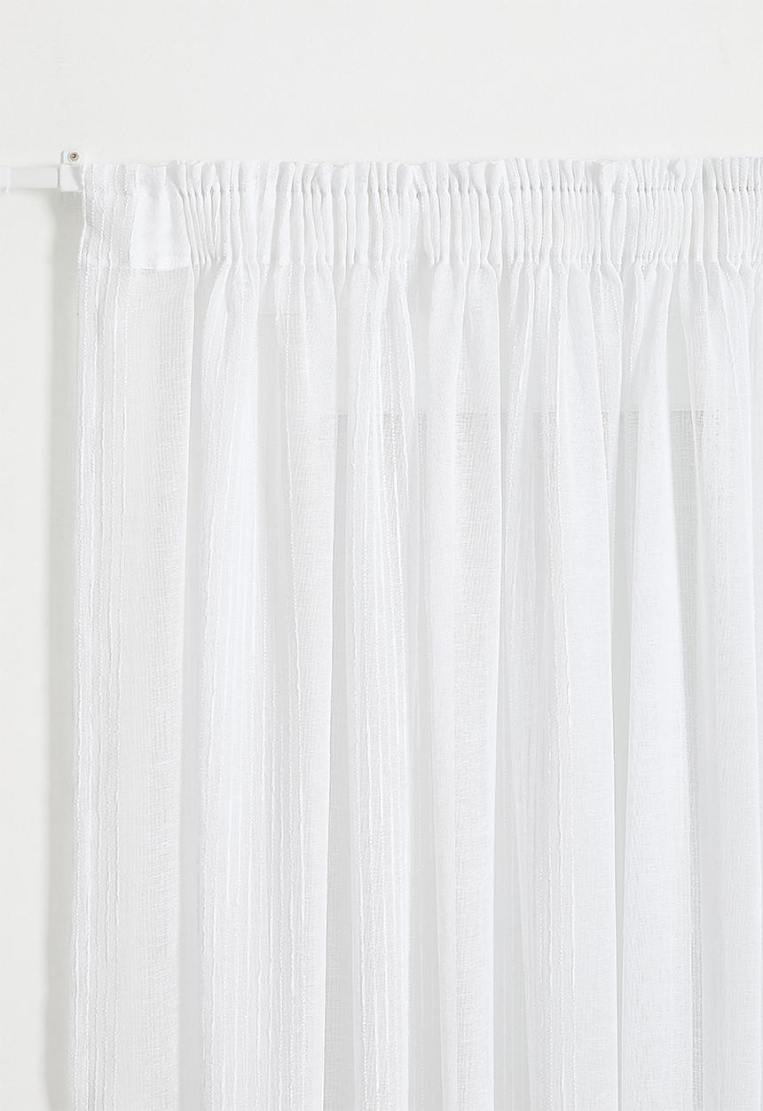 Sixth Floor - Sierra Linear Sheer Taped Curtain - White