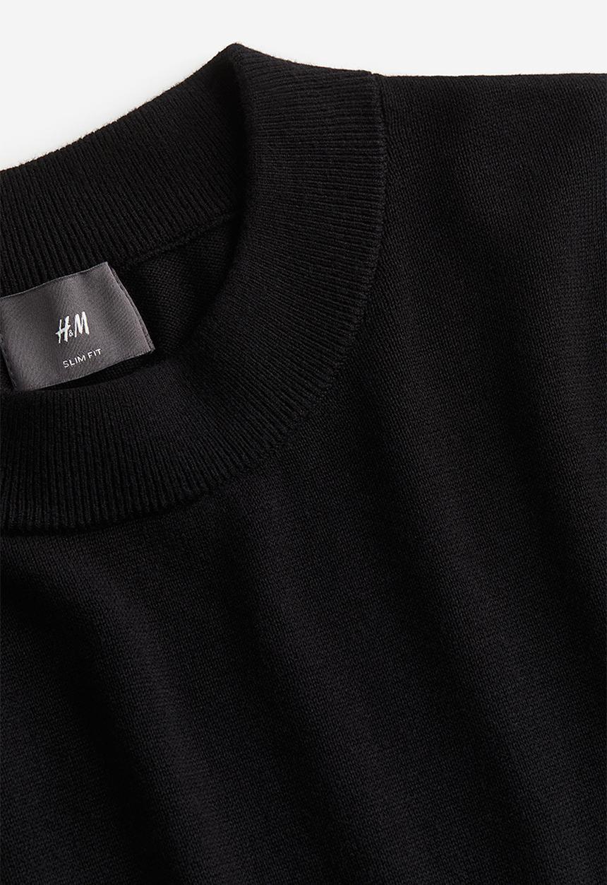 H&M - Slim fit fine-knit turtleneck jumper - black