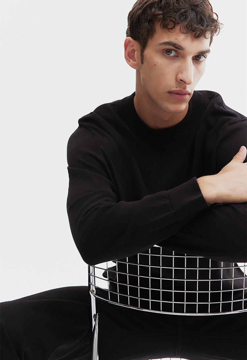 H&M - Slim fit fine-knit turtleneck jumper - black