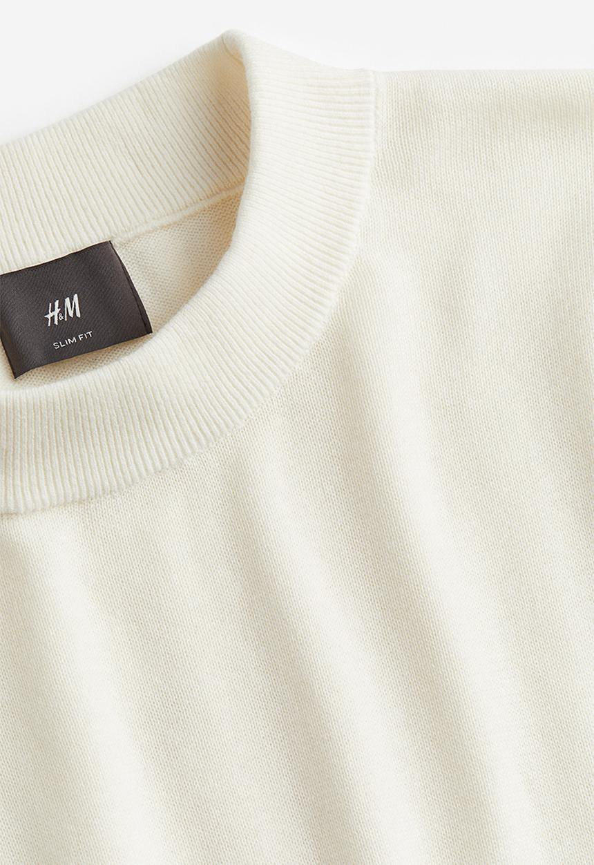 H&M - Slim fit fine-knit turtleneck jumper - white