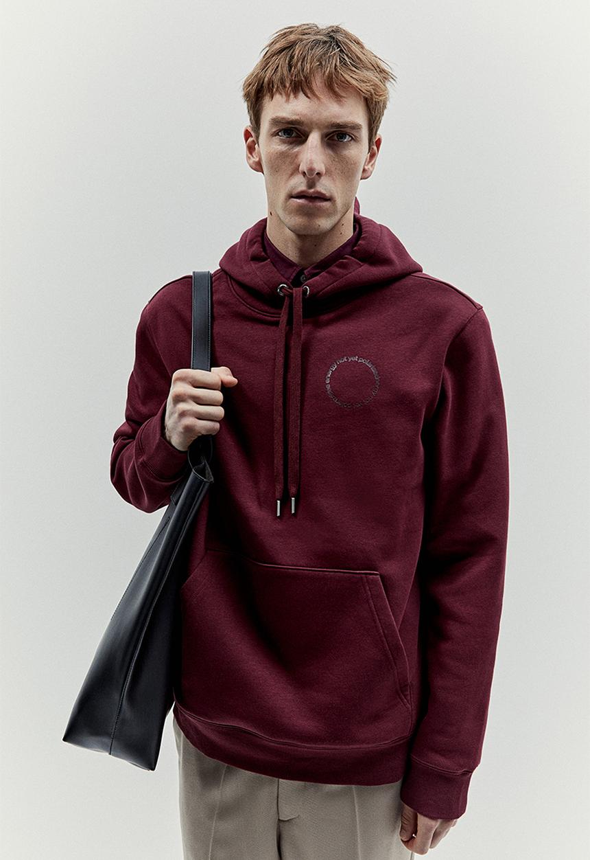 H&M - Regular fit printed hoodie - red
