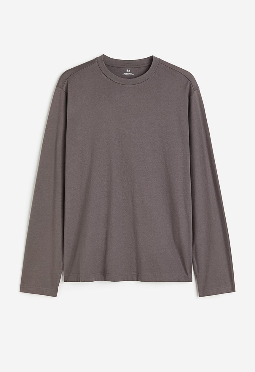 H&M - Regular fit jersey top - grey