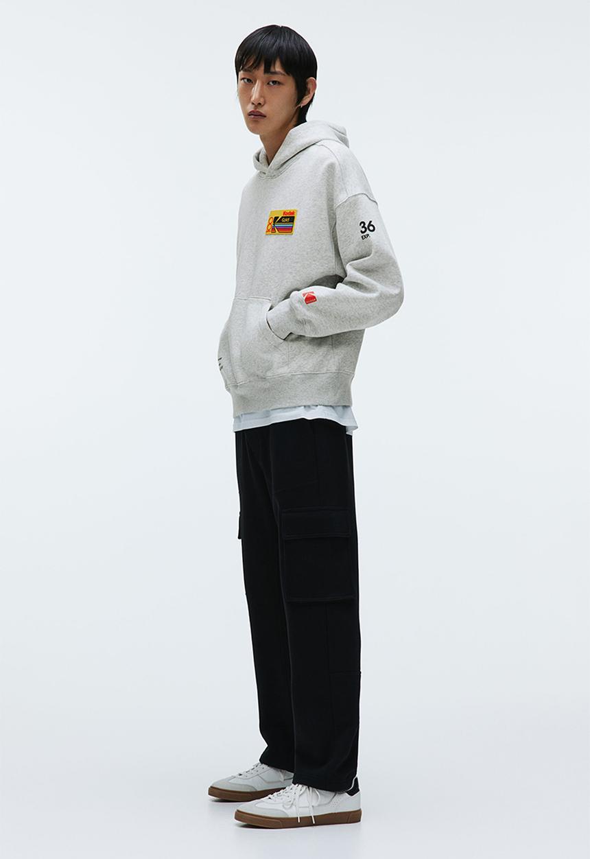 H&M - Oversized fit printed hoodie - grey