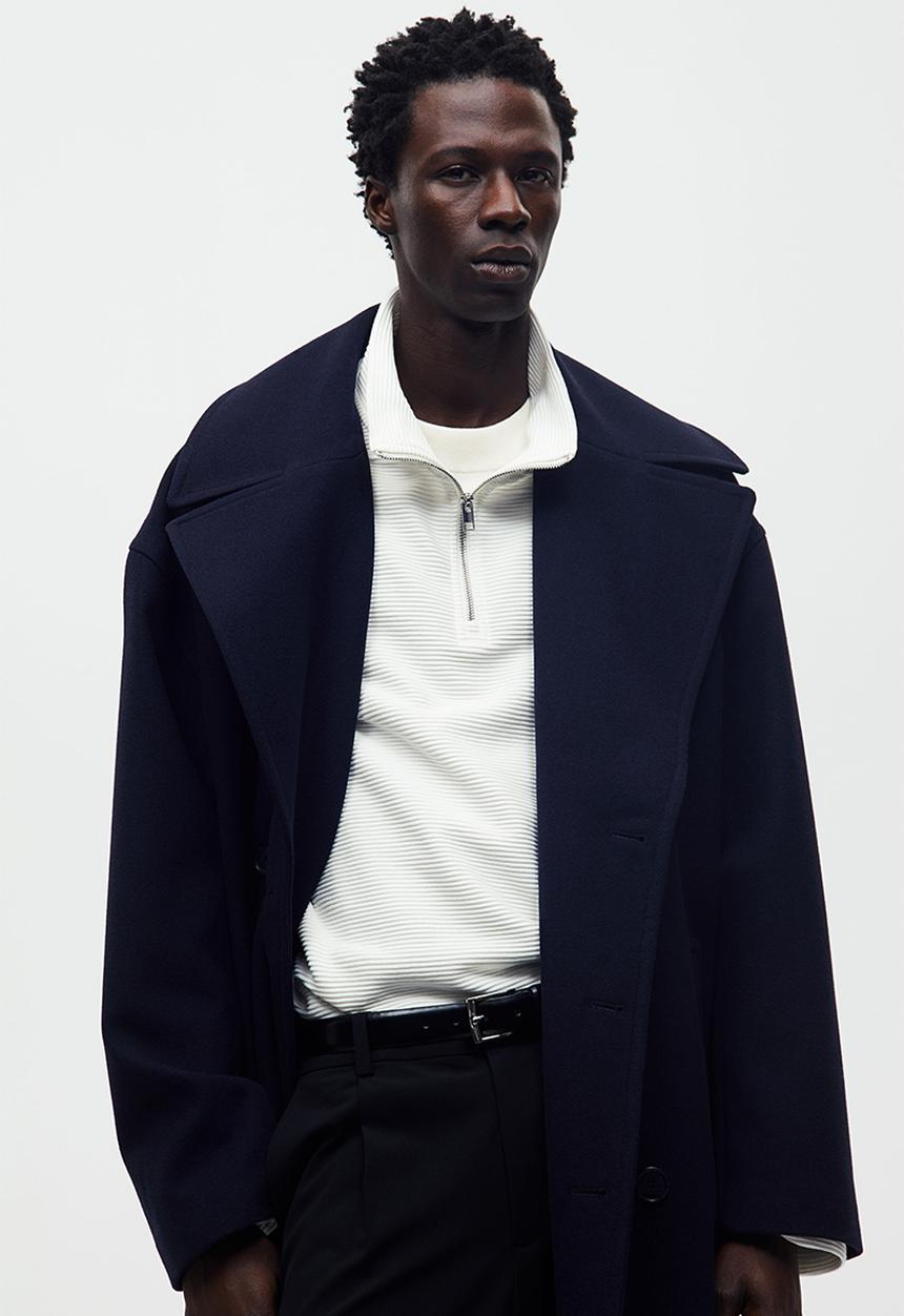 H&M - Regular fit zip-top sweatshirt - white