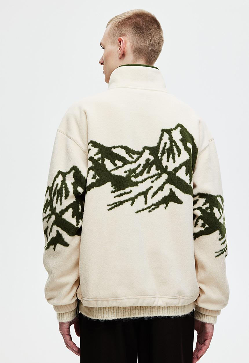 H&M - Loose fit zip-top fleece top - beige