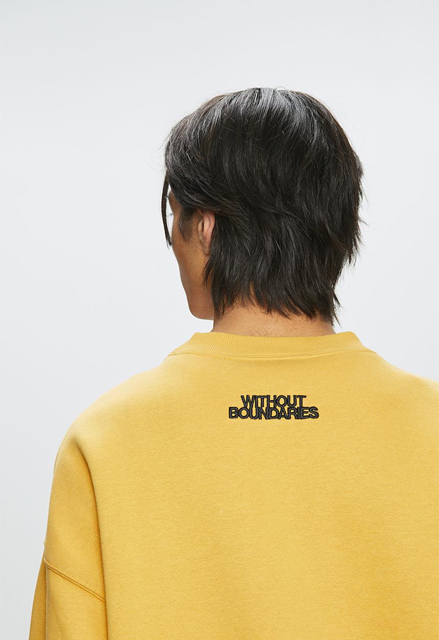 H&M - Oversized fit printed sweatshirt - yellow,multi