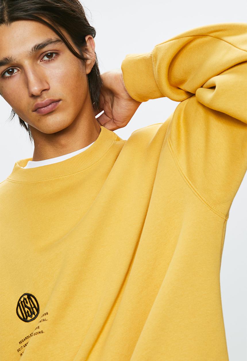 H&M - Oversized fit printed sweatshirt - yellow,multi