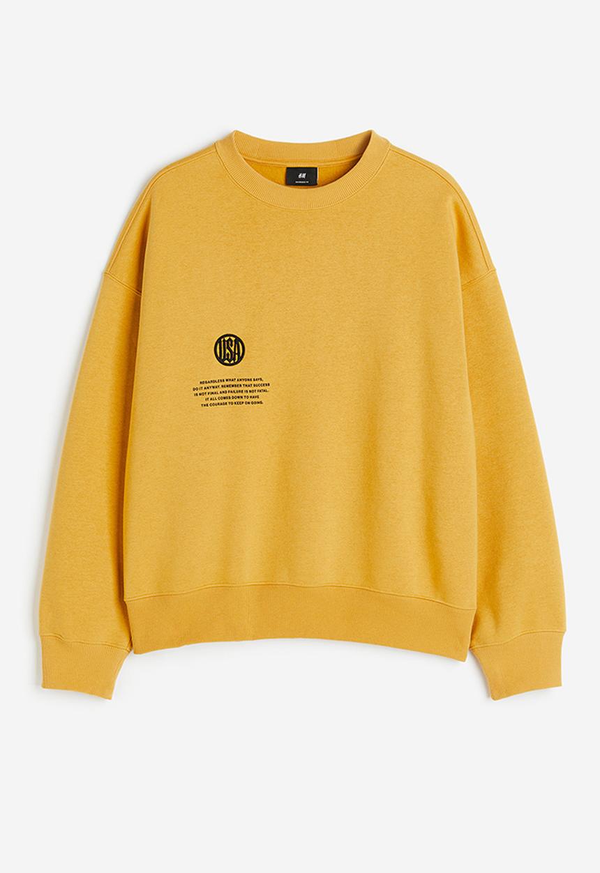 H&M - Oversized fit printed sweatshirt - yellow,multi