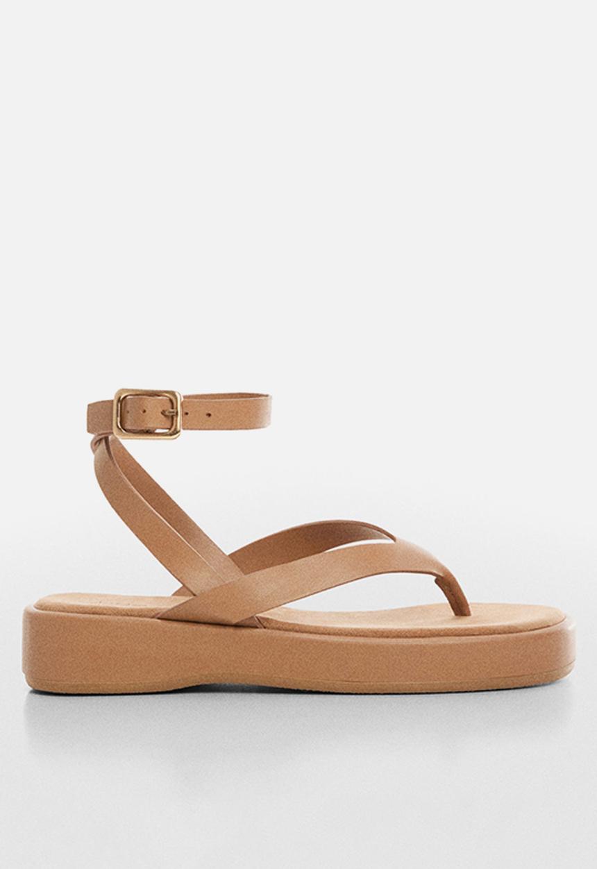 MANGO - Tila flatform sandal - medium brown