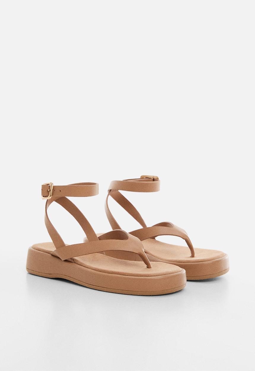 MANGO - Tila flatform sandal - medium brown