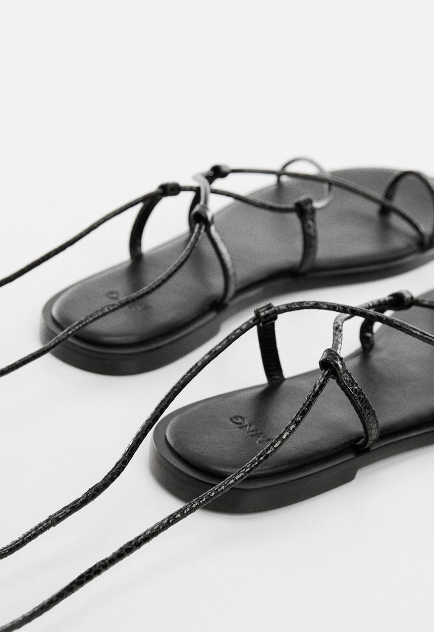 MANGO - Gozo strappy sandal - black