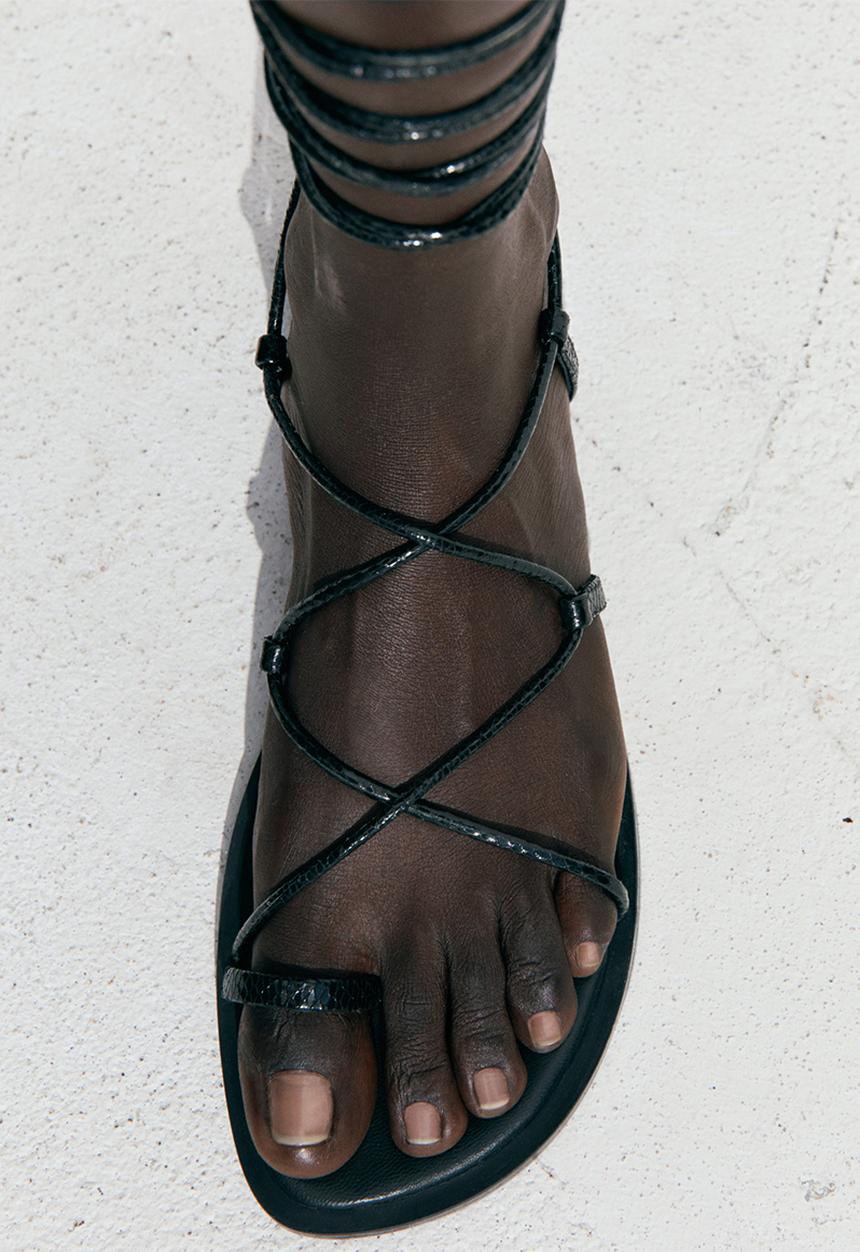 MANGO - Gozo strappy sandal - black