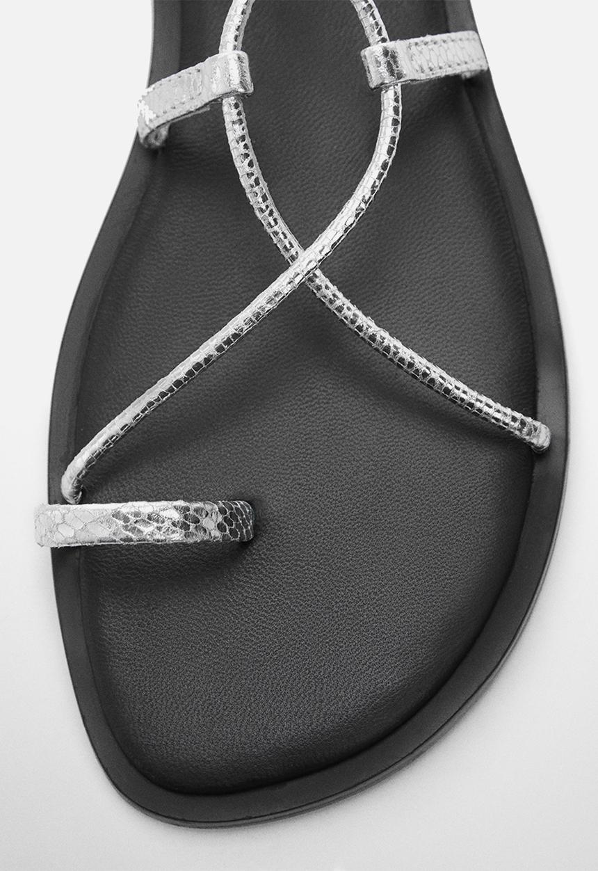 MANGO - Gozo strappy sandal - silver
