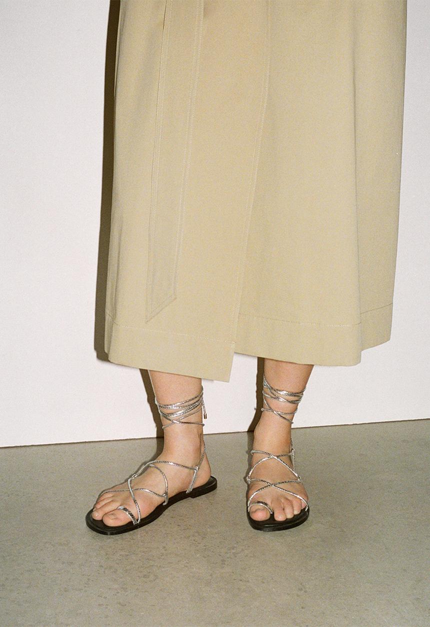 MANGO - Gozo strappy sandal - silver