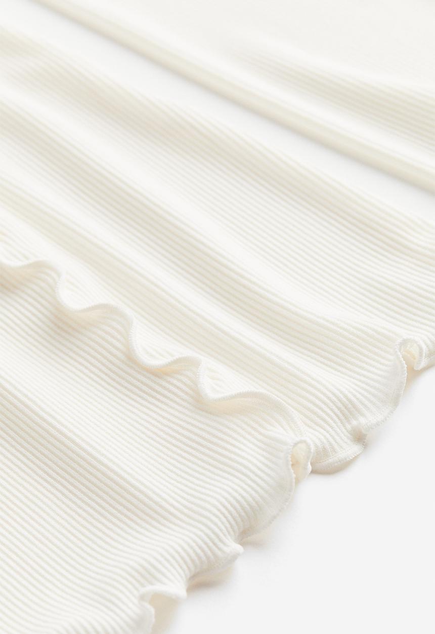 H&M - Overlock-detail jersey top - white