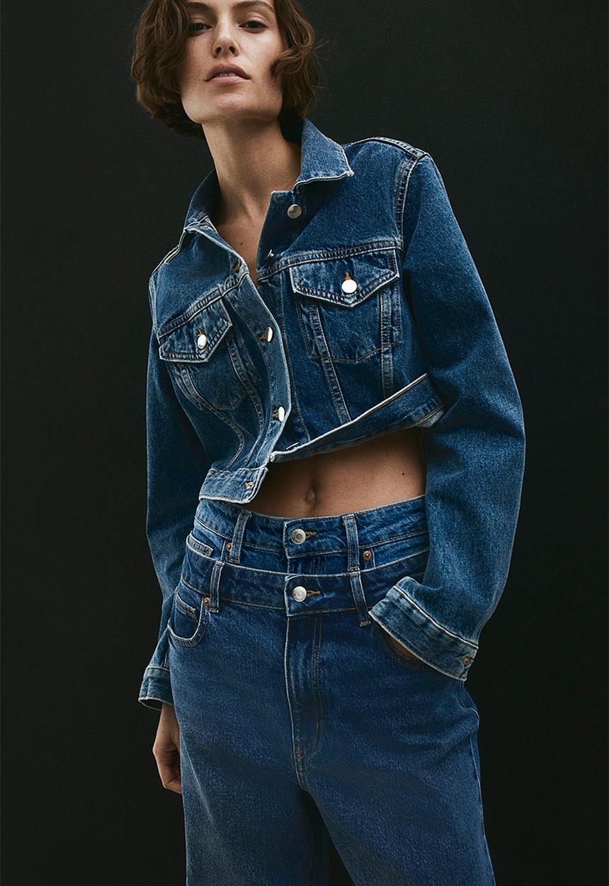 H&M - Tapered high jeans - blue