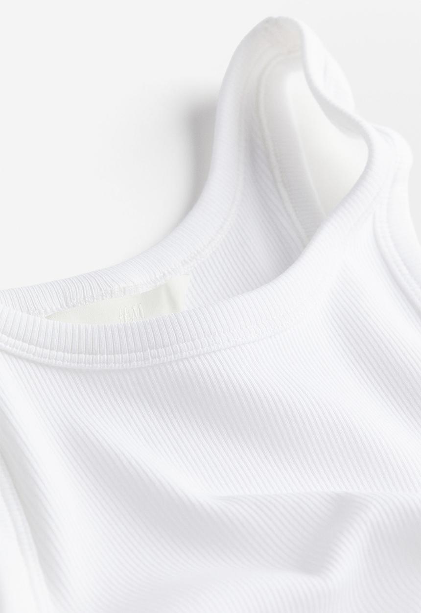H&M - Ribbed vest top - white
