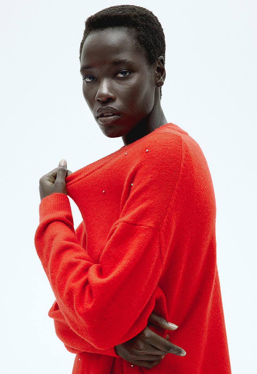 H&M - Beaded jumper - red