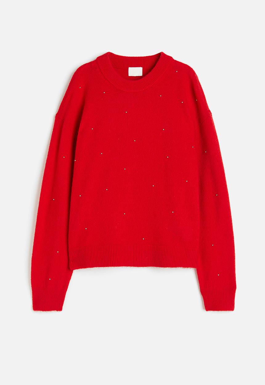 H&M - Beaded jumper - red