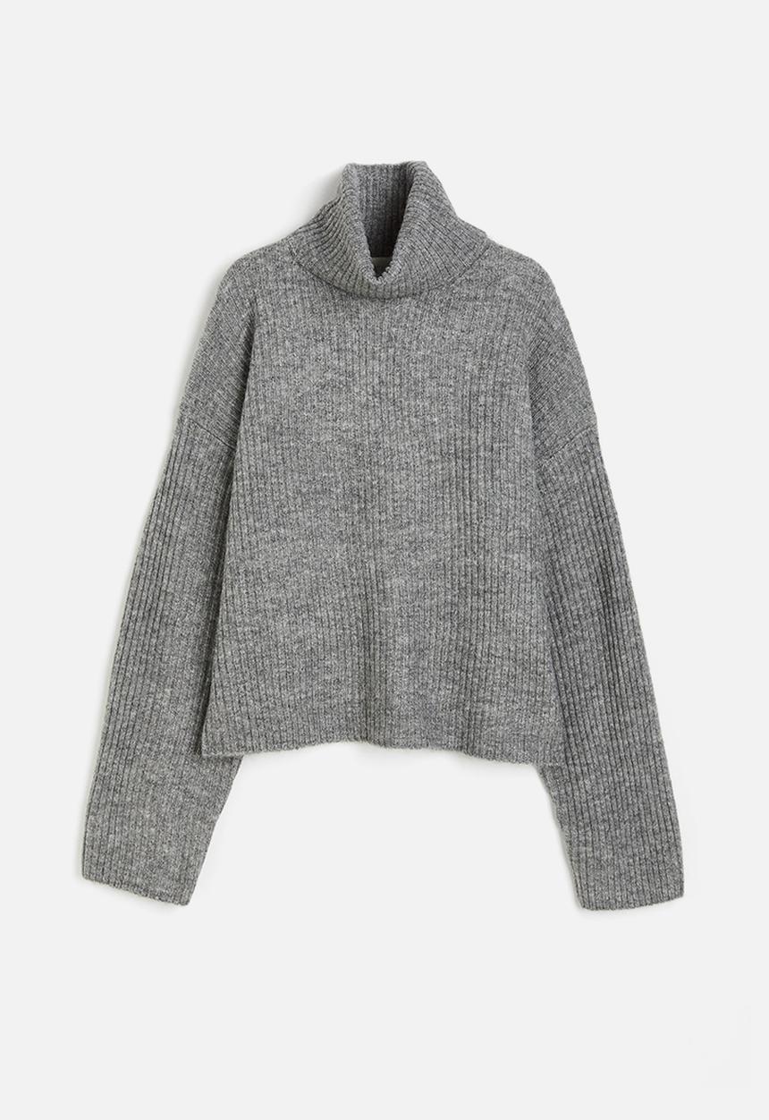 H&M - Oversized polo-neck jumper - grey