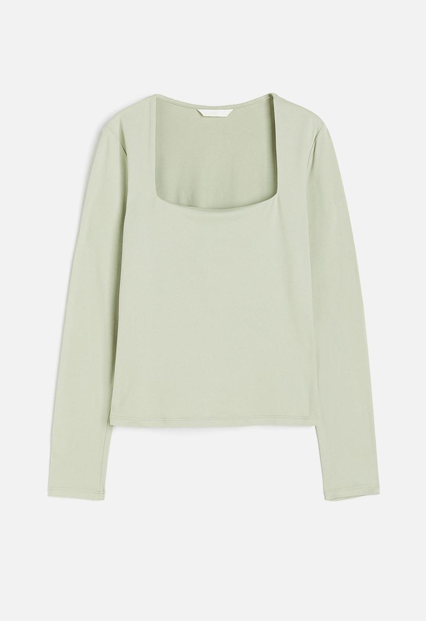 H&M - Long-sleeved jersey top - green