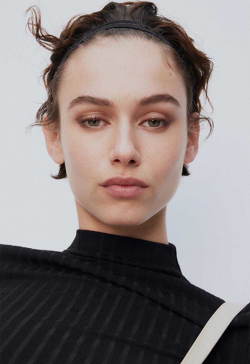 H&M - Ribbed turtleneck top - black