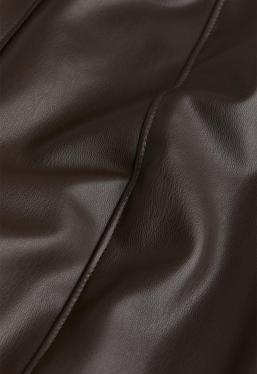 H&M - Coated crease-front leggings - brown