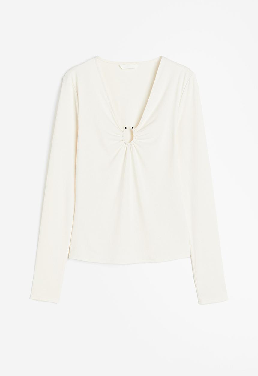H&M - Buckle-detail top - cream
