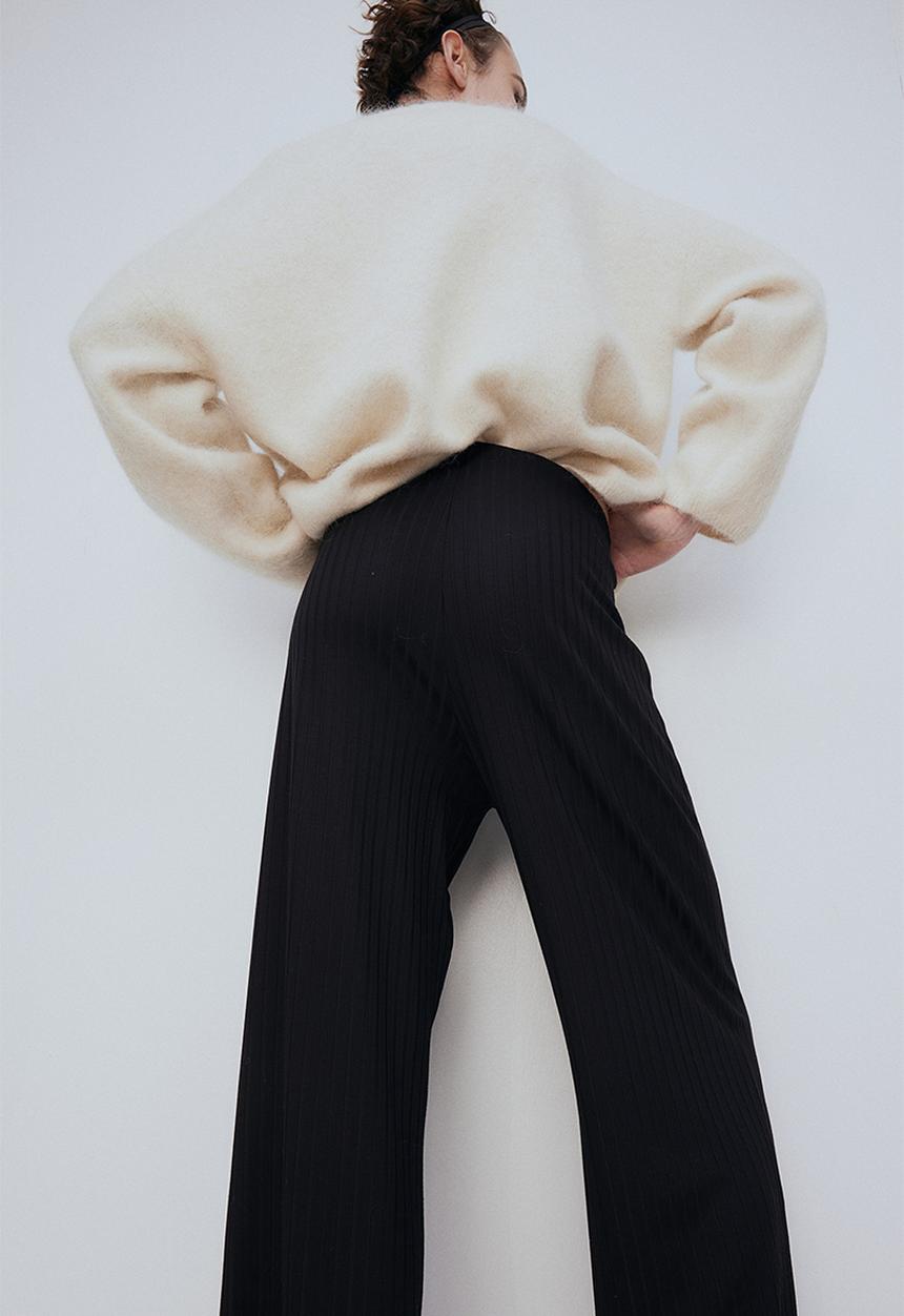 H&M - Ribbed trousers - black