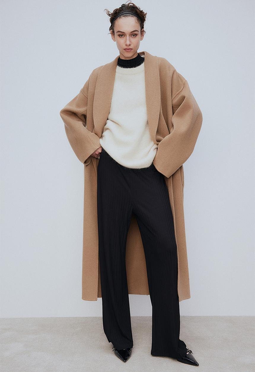 H&M - Ribbed trousers - black