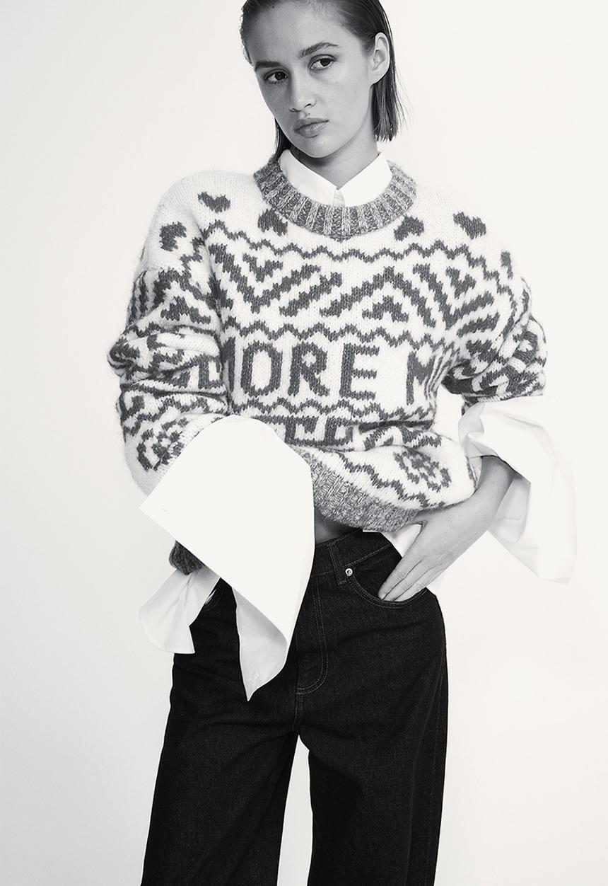H&M - Jacquard-knit jumper - red/amore mio