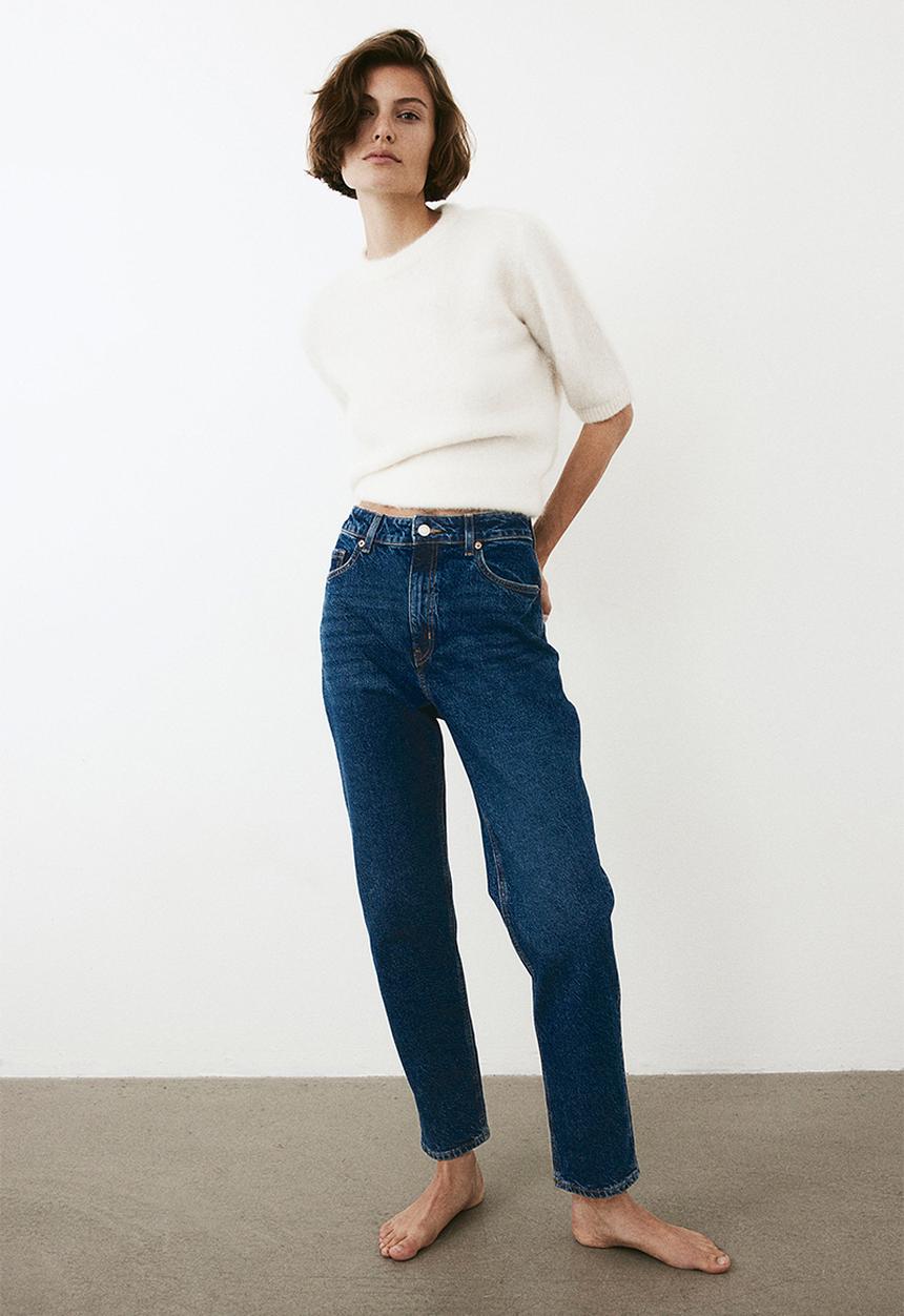 H&M - Slim mom high ankle jeans - denim blue