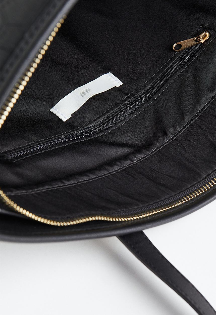 H&M - Shopper -  black & crocodile-patterned